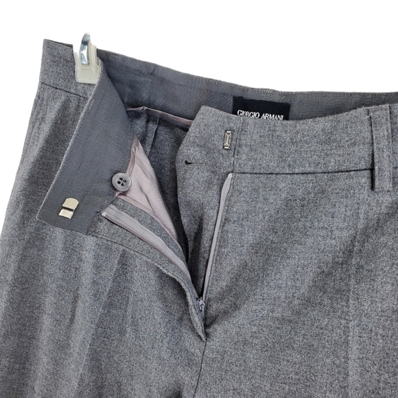 Giorgio Armani Gray Career Pants Trousers Hi Rise Tapered Wmns IT 46 US 10 36x35 - Picture 5 of 13
